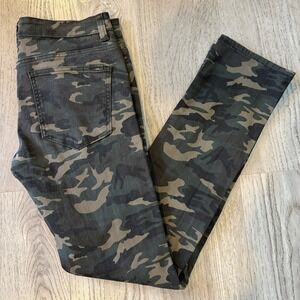 Platform Distressed Camouflage‎ Jeans Mens 34x34 Green Canvas Pants Grunge